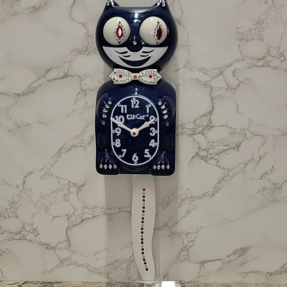 Rare Jeweled Red, White & Galaxy Blue Kit-Cat Klock LIMITED EDITION - Picture 13 of 16